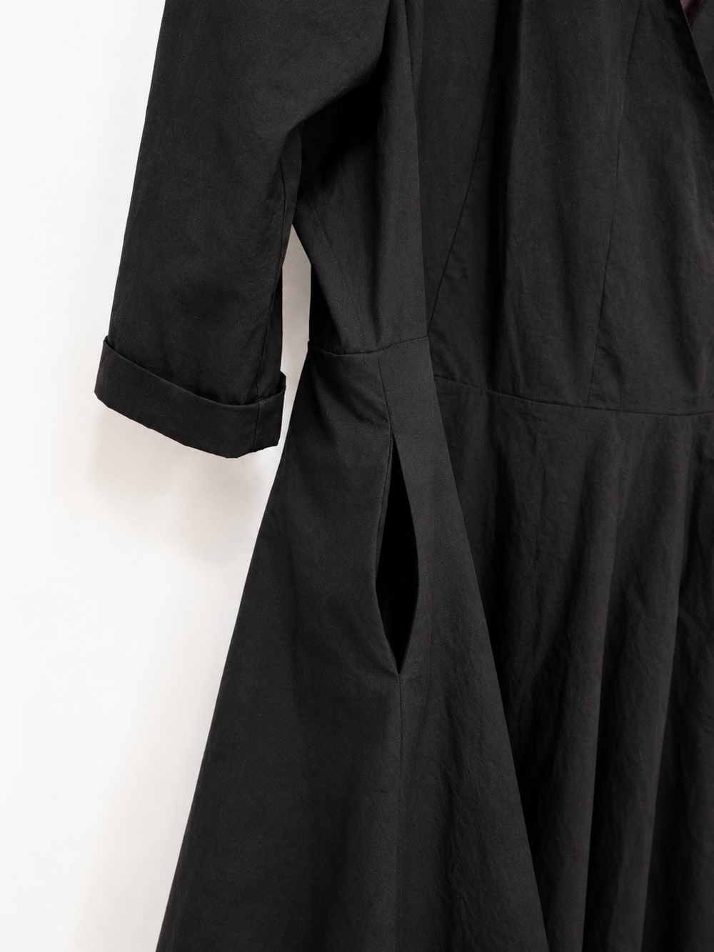 City Chic Black Wrap Dress 22 Plus Size Fit & Flare Puff Sleeve Pockets - Picture 7 of 11